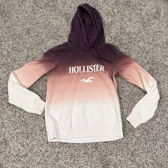 Hollister Tops - Hollister Gradient Hoodie in Cream and Pink